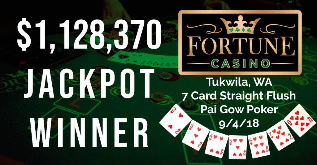 1 Million Dollar Jackpot Won at Fortune Casino in Washington State