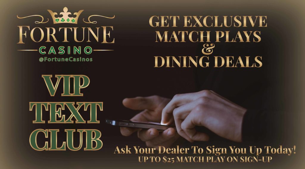 Fortune Casino VIP Text Club Winning